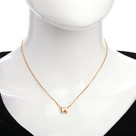 hermes mini pop h necklace gold|hermes h pendant necklace.